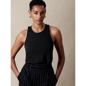 Banana Republic Factory Black Twist Back Flowy Lightweight Tank Top Minimalist M